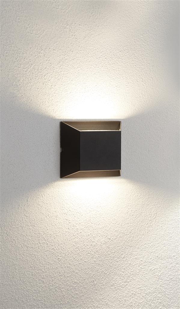 Delaware 2Lt Wall Light  - Black Metal & Glass