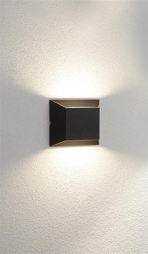 Delaware 2Lt Wall Light  - Black Metal & Glass - Comet Lighting