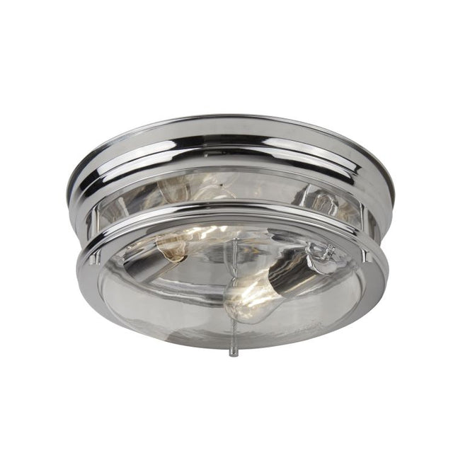 Searchlight 2Lt Flush Chrome With Clear Glass IP44