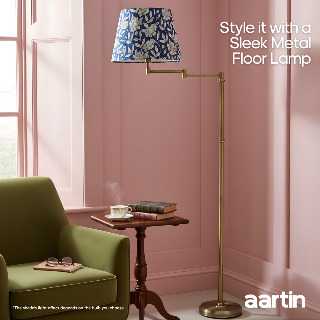 AARTIN 40 CM OCEAN PETALS STRAIGHT EMPIRE ROLLED LAMPSHADE IN COTTON