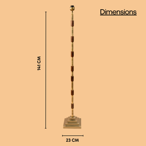 AARTIN CLOVER FLOOR LAMP IN ANTIQUE BRASS & WOOD (BASE ONLY)