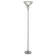 Searchlight Linea Silver Floor Lamp Centre Dome Glass