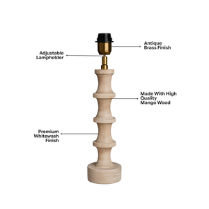 AARTIN Nova Wood Table Lamp With Blue Chevron Lampshade