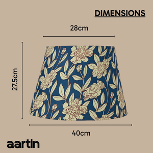 AARTIN 40 CM OCEAN PETALS STRAIGHT EMPIRE ROLLED LAMPSHADE IN COTTON