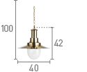 Searchlight Large Fisherman Brass Ceiling Light Seeded Glass Shade