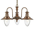 Searchlight Fisherman Copper 3 Light Seeded Glass Shades