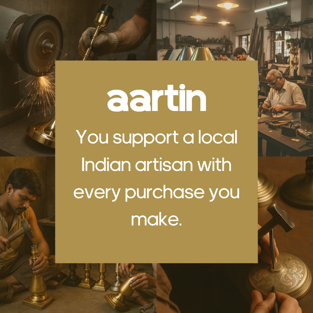 AARTIN CLOVER FLOOR LAMP IN ANTIQUE BRASS & WOOD (BASE ONLY)