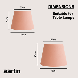 AARTIN STRAIGHT EMPIRE ROLLED LAMPSHADE IN LIGHT PINK SILK