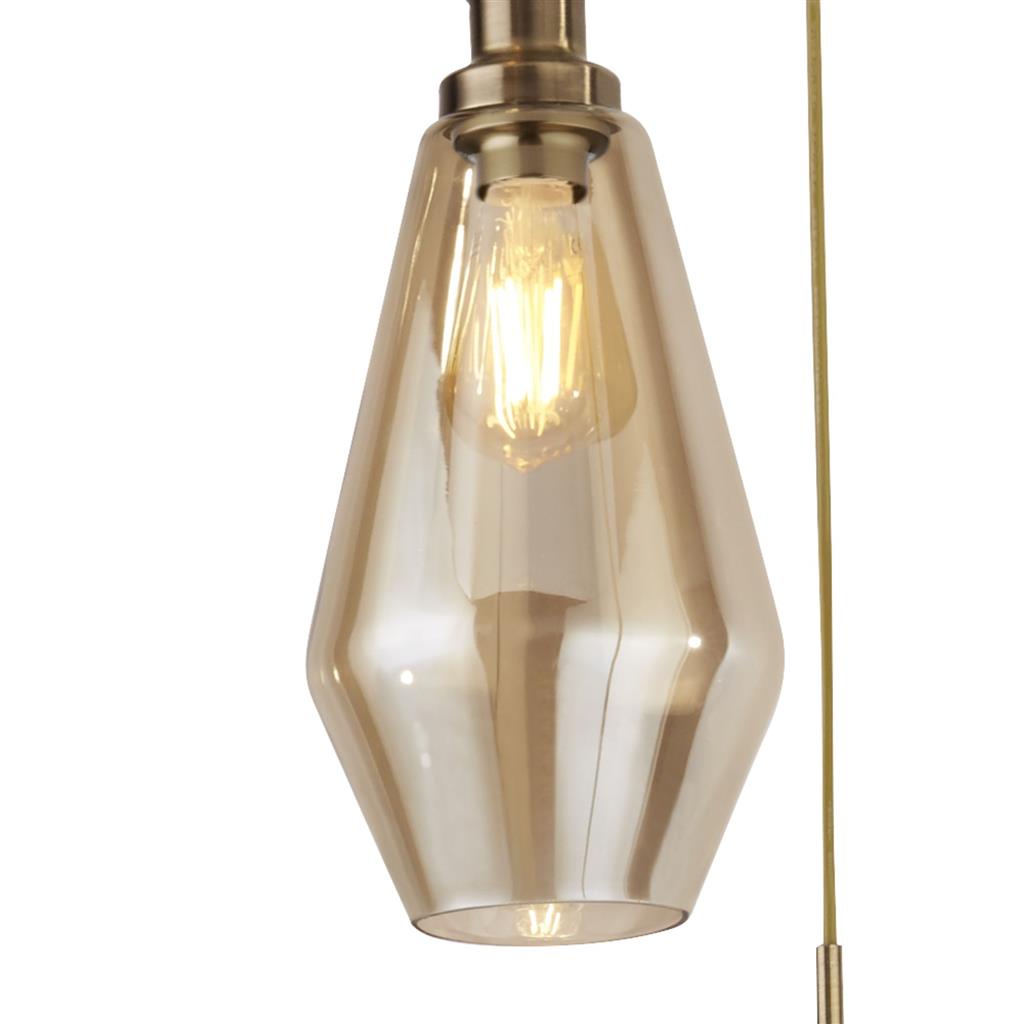 Morehead 3Lt Multi-Drop Pendant Ceiling Light Brass/Champagne