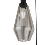 Morehead 3Lt Multi-Drop Pendant Ceiling Light Black/Smoked