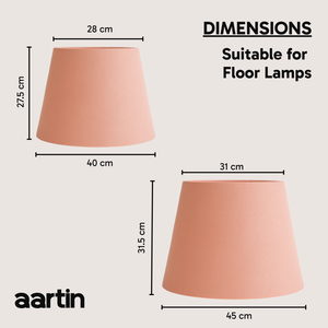AARTIN STRAIGHT EMPIRE ROLLED LAMPSHADE IN LIGHT PINK SILK