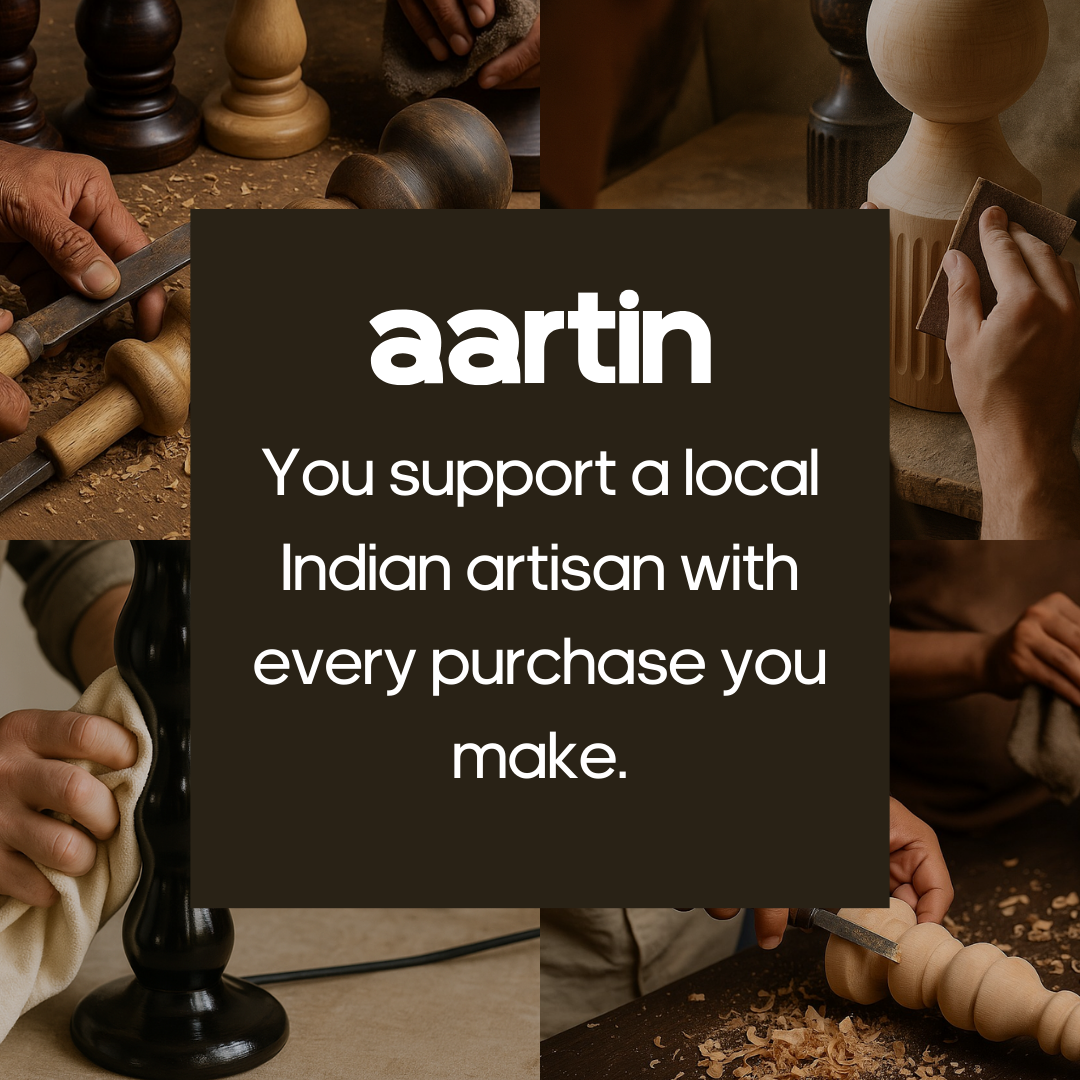 AARTIN FABLE TABLE LAMP IN WOOD WITH DARK BROWN FINISH (BASE ONLY)