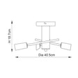 Havana 3-Light Semi Flush Ceiling Light Chrome - Comet Lighting