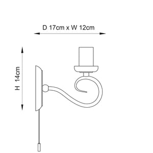 Trafford 1-Light Wall Light Antique Brass - Comet Lighting