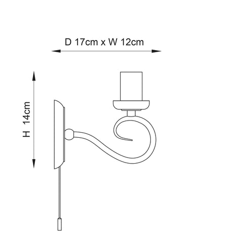 Trafford 1-Light Wall Light Antique Brass