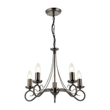 Trafford 5-Light Pendant Ceiling Light Antique Silver