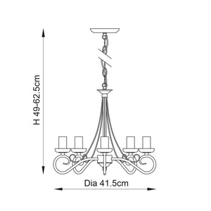 Trafford 5-Light Pendant Ceiling Light Antique Silver - Comet Lighting
