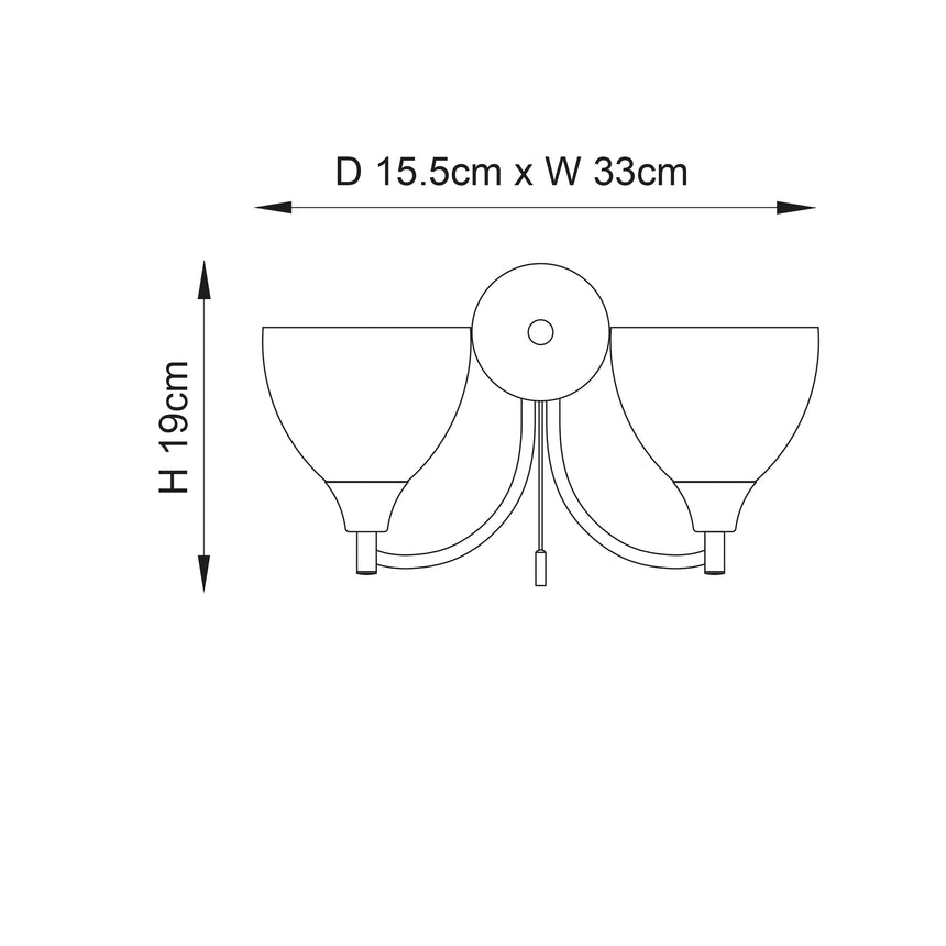 Alton 2-Light Wall Light Satin Chrome