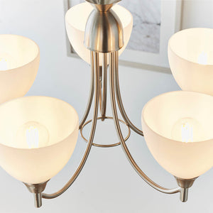 Alton 5-Light Pendant Ceiling Light Satin Chrome - Comet Lighting