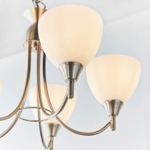 Alton 5-Light Pendant Ceiling Light Satin Chrome - Comet Lighting