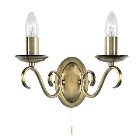 Bernice 2-Light Wall Light Antique Brass