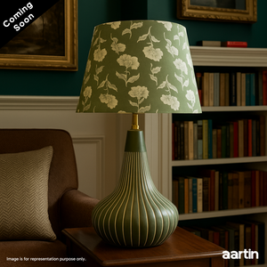 AARTIN ROSIE TABLE LAMP IN OLIVE GREEN UNGLAZED CERAMIC (BASE ONLY)