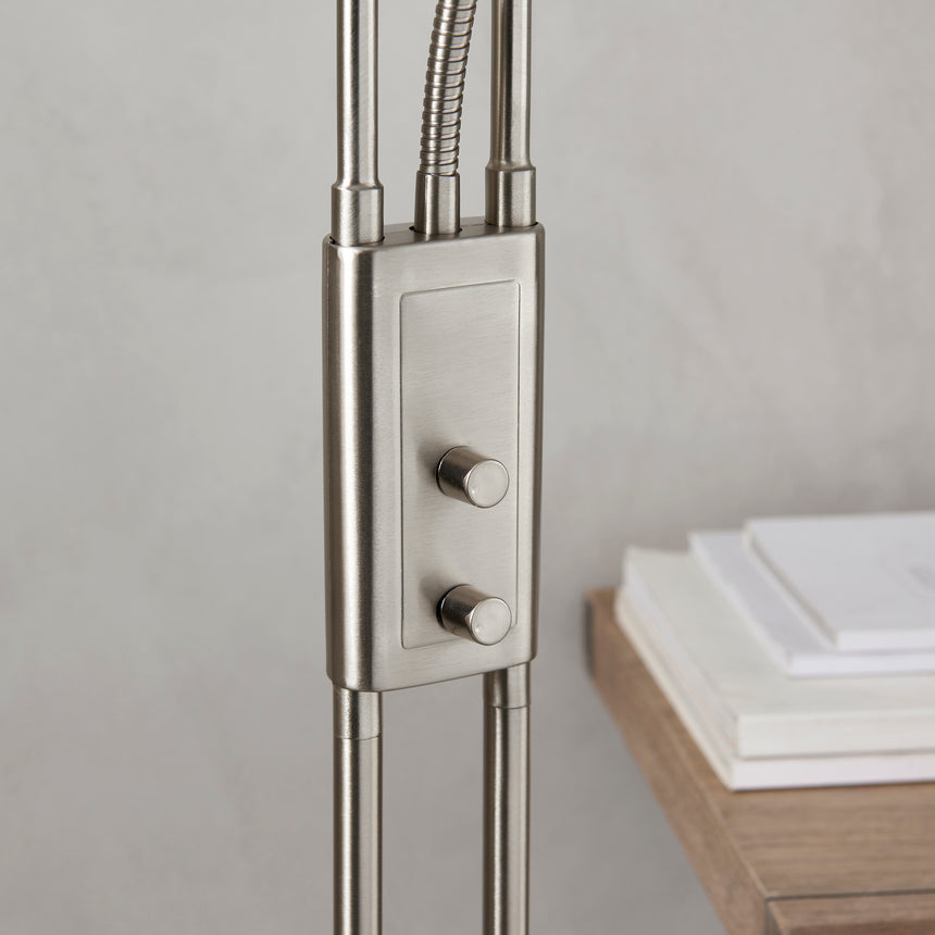 Monaco Mother & Child Task Floor Lamp Satin Chrome