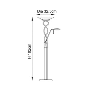 Monaco Mother & Child Task Floor Lamp Satin Chrome - Comet Lighting