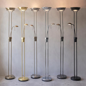 Rome Mother & Child Task Floor Lamp Satin Chrome - Comet Lighting