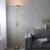 Rome Mother & Child Task Floor Lamp Satin Brass - Comet Lighting