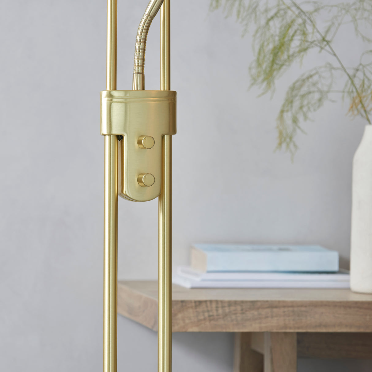 Rome Mother & Child Task Floor Lamp Satin Brass - Comet Lighting