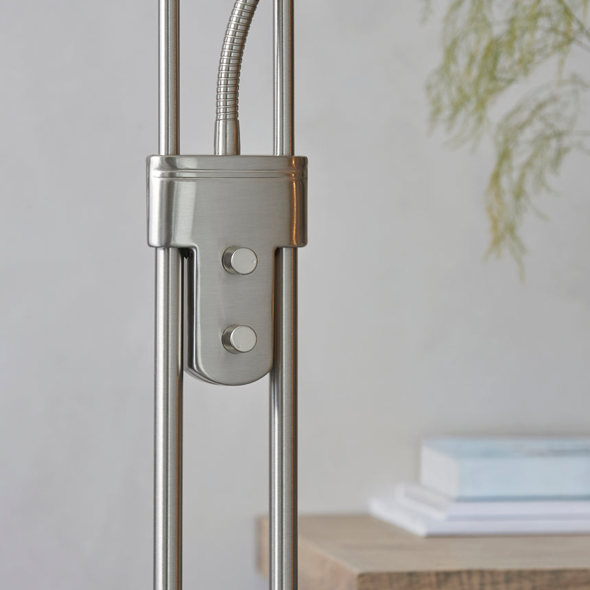 Rome Mother & Child Task Floor Lamp Satin Chrome