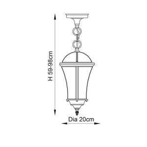 Drayton 1-Light Outdoor Ceiling Lantern - Comet Lighting