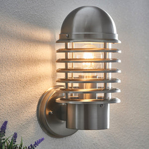 Louvre 1-Light Outdoor Wall Light & PIR Stainless Steel - Comet Lighting