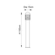 Louvre Outdoor Bollard Stainless Steel - Comet Lighting