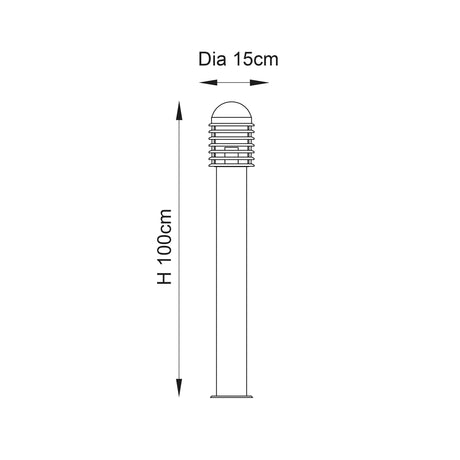 Louvre Outdoor Bollard Stainless Steel - Comet Lighting