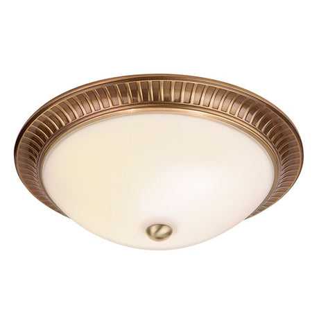 Brahm 2-Light Flush Ceiling Light Antique Brass