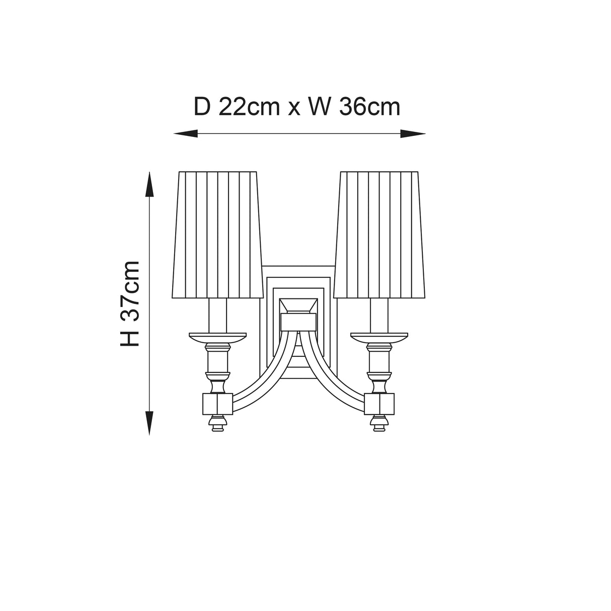 Domina 2-Light Wall Light - Comet Lighting