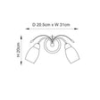 Meadow 2-Light Wall Light Chrome - Comet Lighting