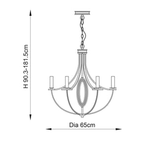 Whistle 6-Light Pendant Ceiling Light - Comet Lighting