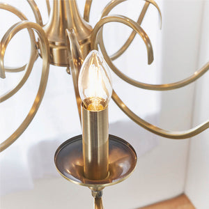 Kora 8-Light Pendant Ceiling Light Antique Brass - Comet Lighting