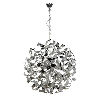 Searchlight 6Lt Curls Pendant| Metal| Chrome