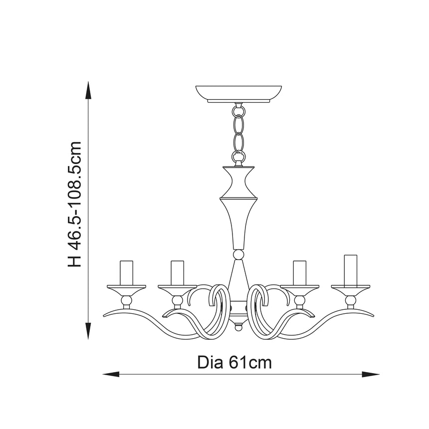 Kora 5-Light Pendant Ceiling Light Chrome