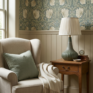 Ivory silk lampshade