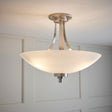 Welles 3-Light Semi Flush Ceiling Light Satin Nickel - Comet Lighting