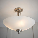 Welles 3-Light Semi Flush Ceiling Light Satin Nickel - Comet Lighting