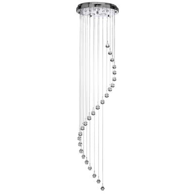 Searchlight Hallway Chrome 5 Light Multi-Drop Pendant Crystal Balls - Comet Lighting