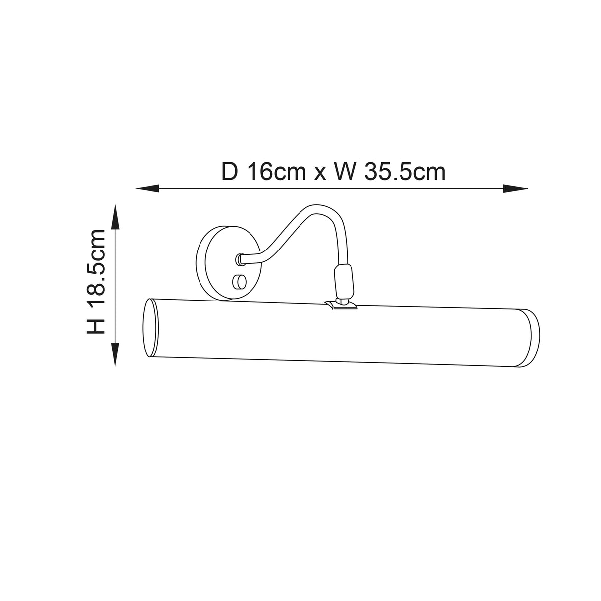 Turner 2-Light 355mm Picture Light Brass - Comet Lighting