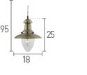 Searchlight Fisherman Brass Ceiling Light Seeded Glass Shade