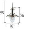 Searchlight Fisherman Silver Ceiling Light Seeded Glass Shade